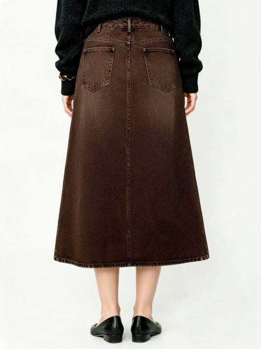 Prairie Daisy Trail Ankle-Length Denim Skirt