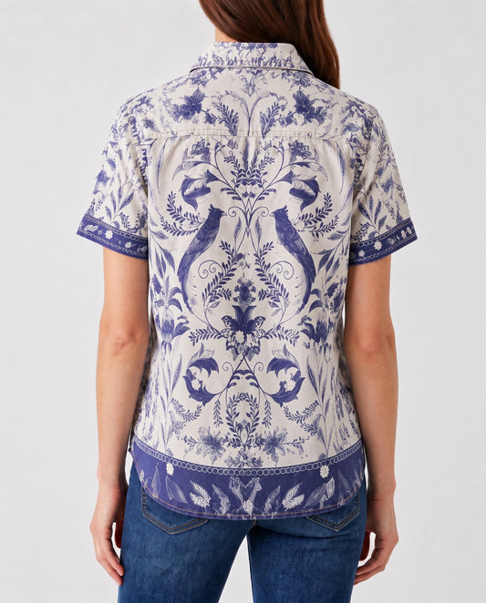 Bluebird Rodeo RB-TOP15 – Back View – Riley – blue, white