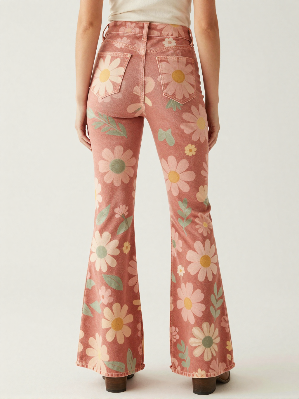 Sunset Daisy RB-BOT04 – Back View – Jessie – Rust / Gold / Cream