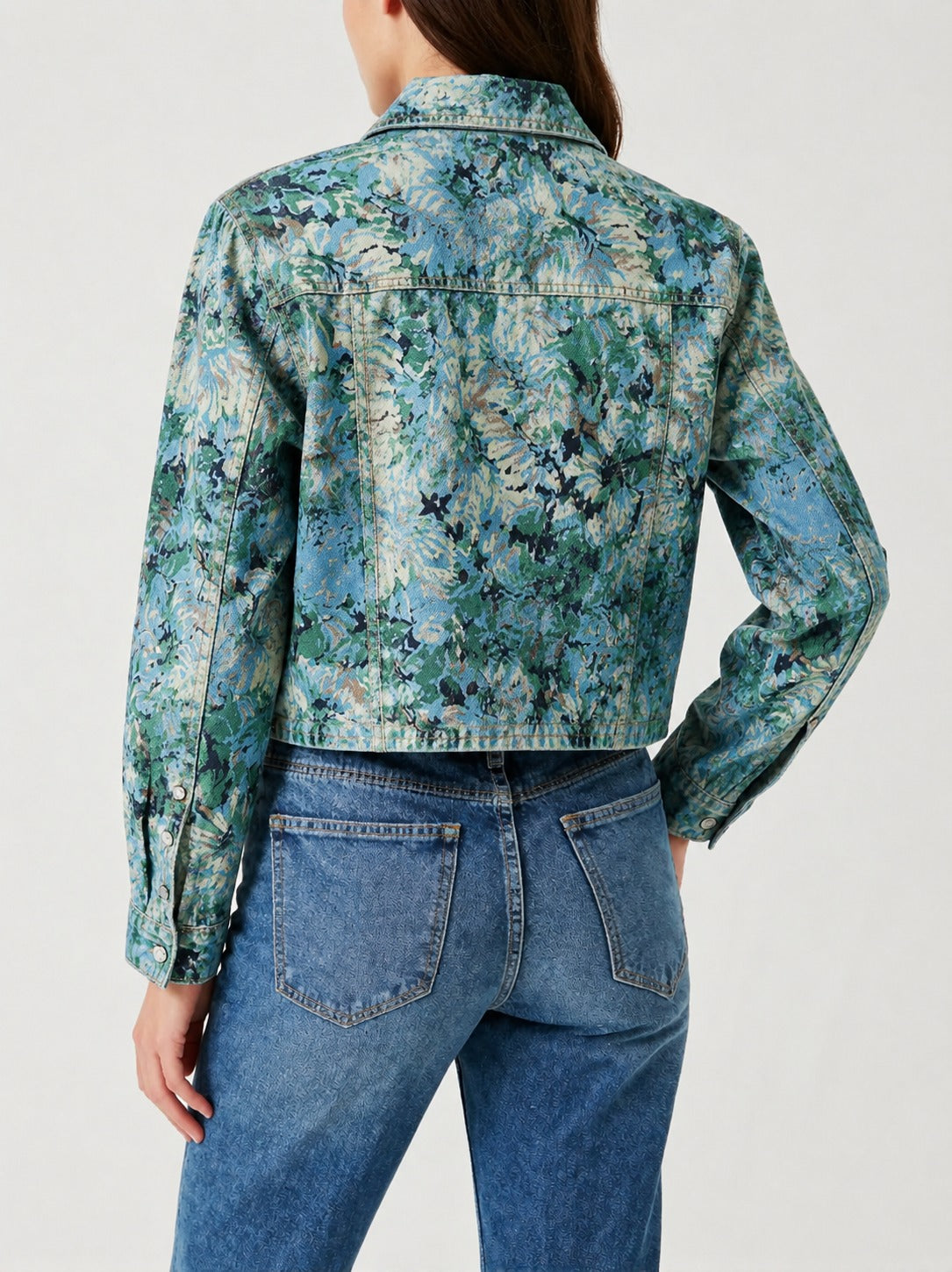 Prairie Bloom Teal RB-JKT01 – Back View – Riley – teal, mint