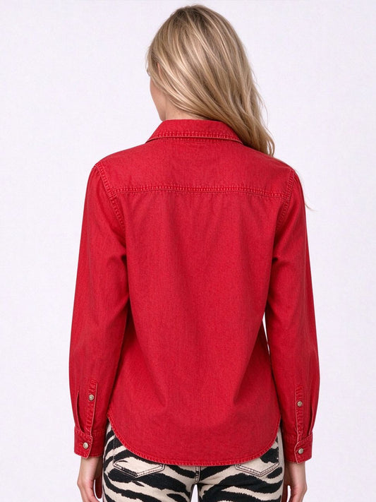 Stampede Zebra Long Sleeve Denim Shirt