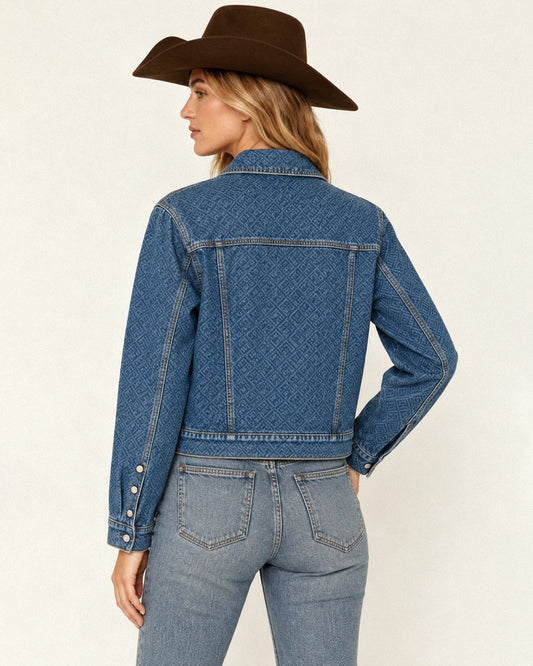 Prairie Diamond RB-JKT01 – Back View – Riley – Denim Blue