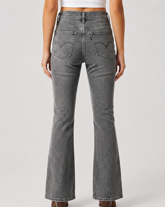 Rustic Rambler Bootcut Jeans – Back View – Riley – gray