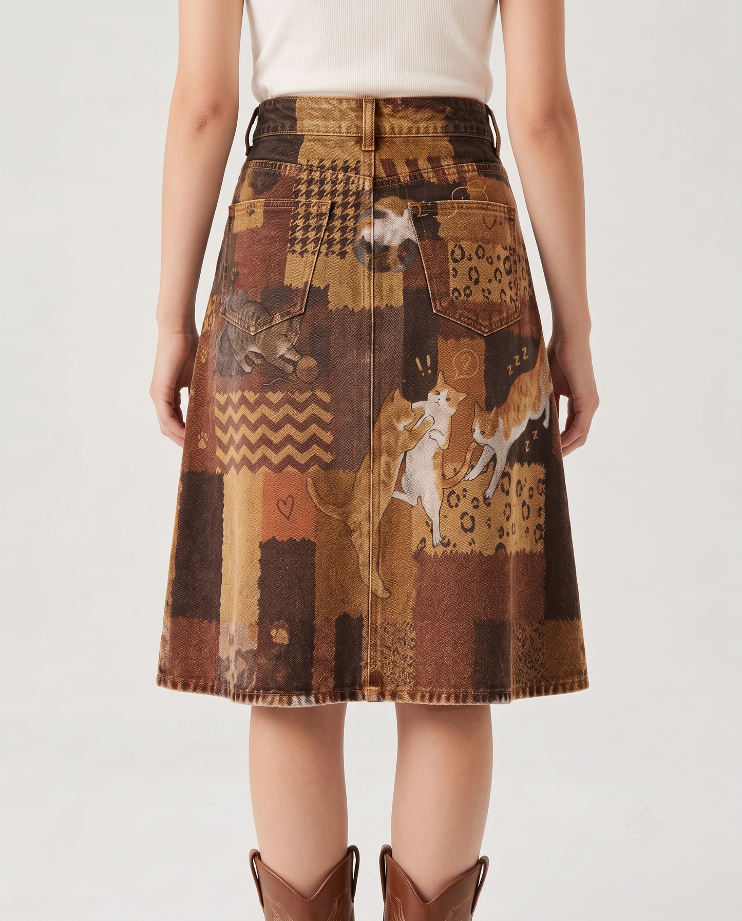 Purr Trail RB-SKT03 – Back View – Riley – Brown Wash