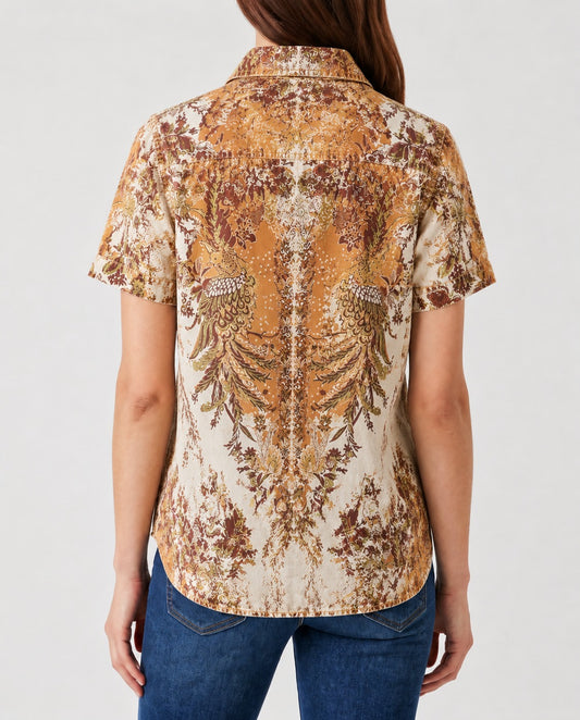 Cactus Mirage Mustard RB-TOP15 – Back View – Riley – mustard, terracotta