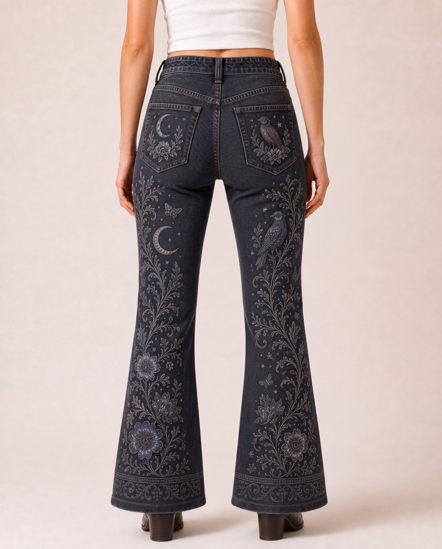 Moonlit Prairie Bootcut Jeans – Back View – Riley – Indigo
