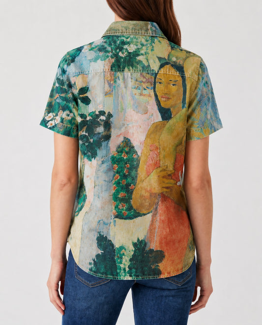 Cactus Mirage Teal Artistic RB-TOP15 – Back View – Riley – teal, mustard