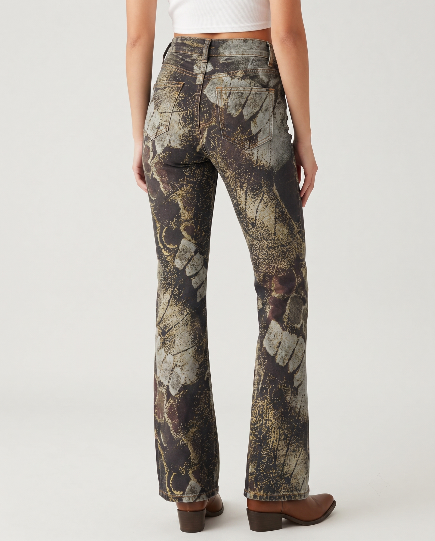 Desert Bloom Bootcut Jeans – Back View – Riley – Dark Indigo