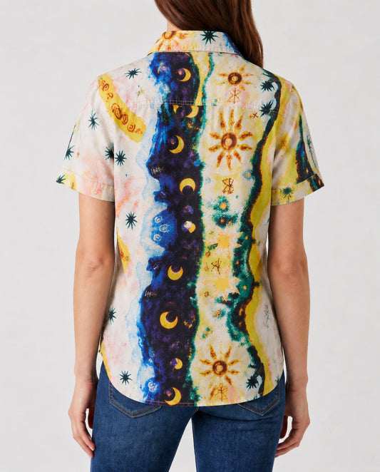 Sunset Serenade Yellow RB-TOP15 – Back View – Riley – Yellow, Blue