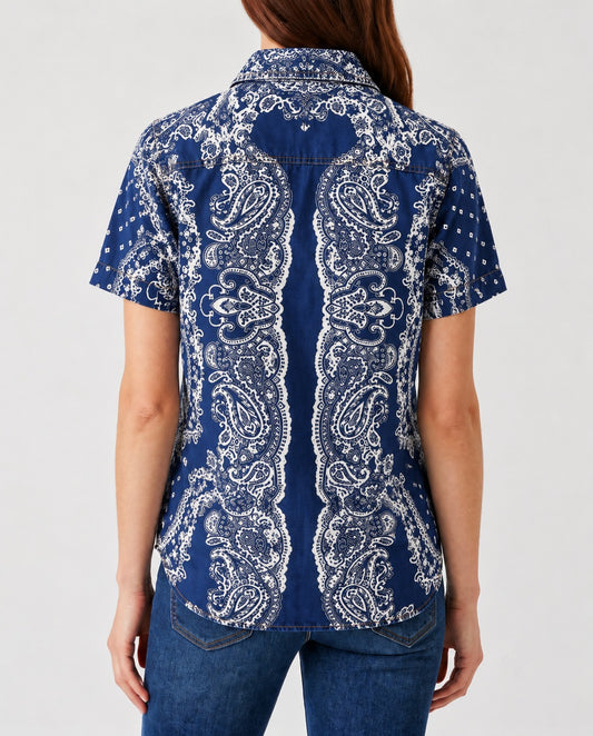 Cactus Lace RB-TOP15 – Back View – Riley – Navy Blue