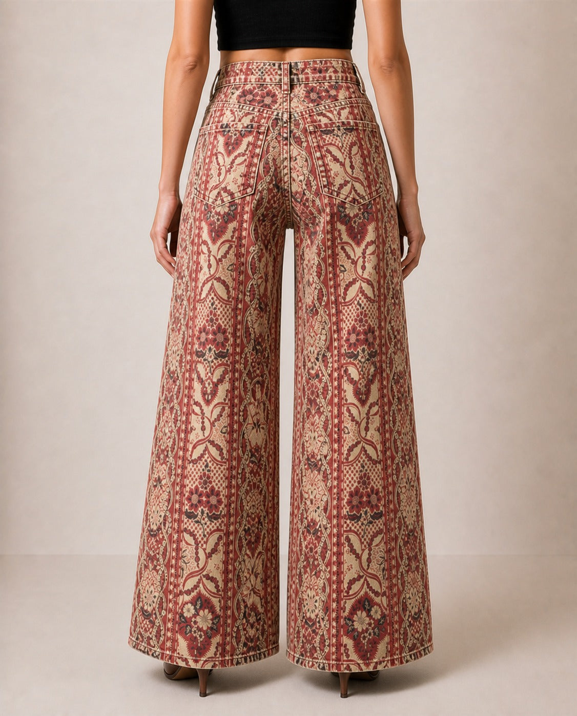 Prairie Bloom Burgundy RB-BOT05 – Back View – Riley – burgundy