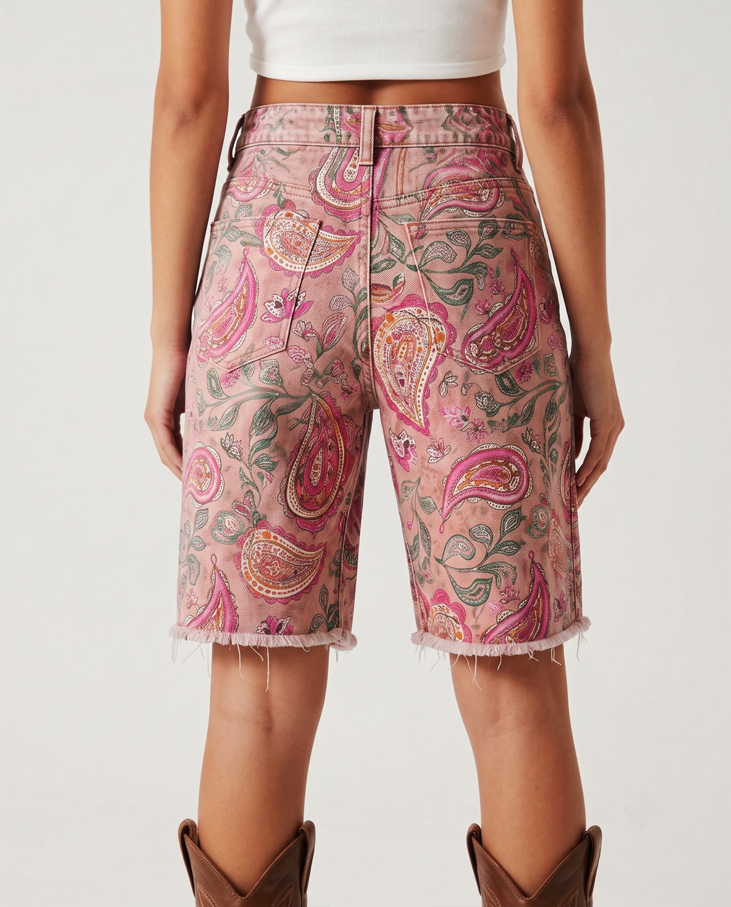 Paisley Prairie Pink (paisley) RB-BOT08 – Back View – Riley – Pink Wash