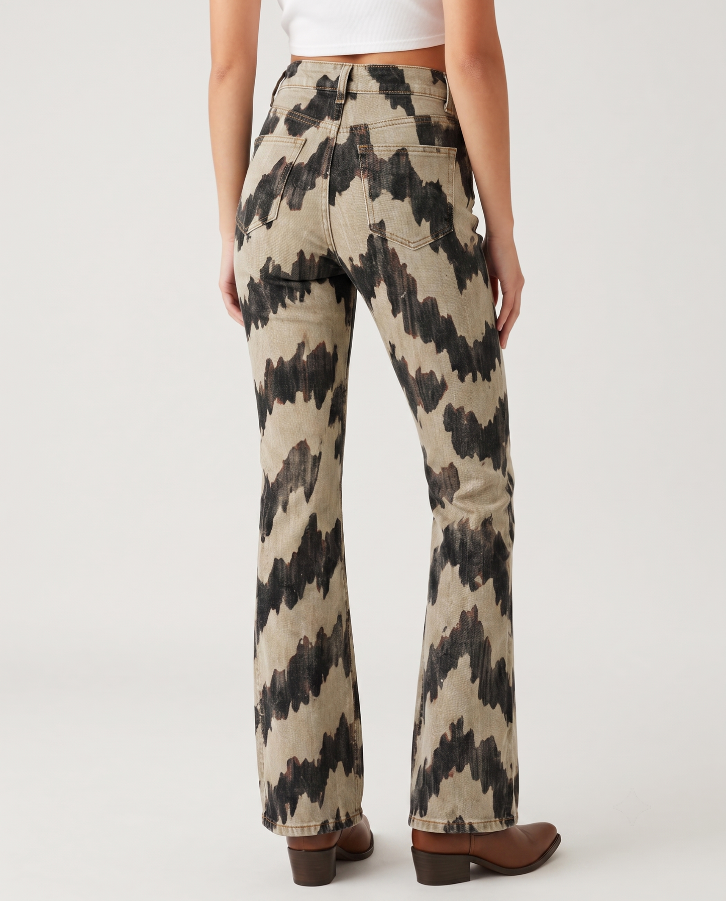 Desert Ripple Bootcut Jeans – Back View – Riley – Light Wash