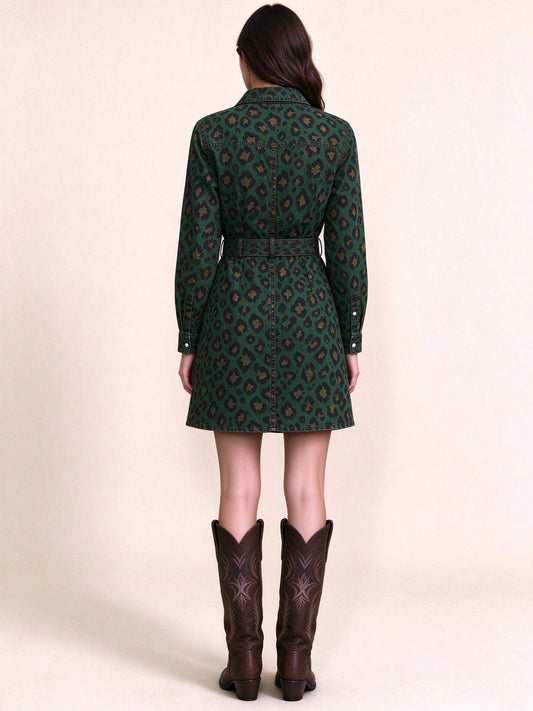 Ranch Reckoning Belted Shirt Dress