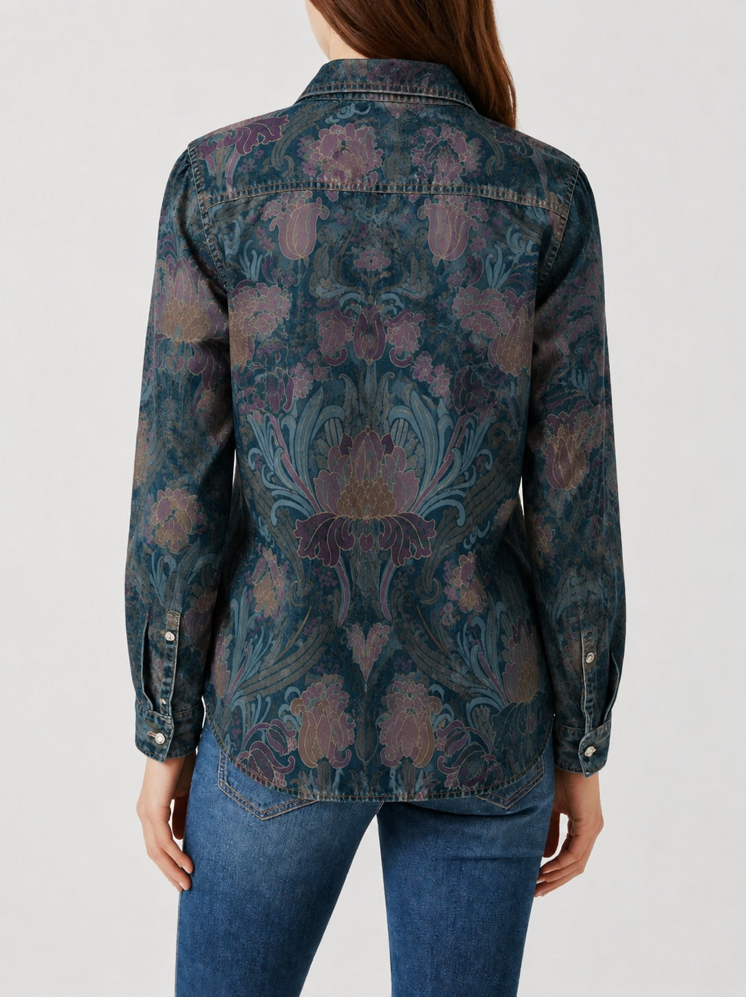 Prairie Bloom Deep RB-TOP16 – Back View – Riley – deep teal