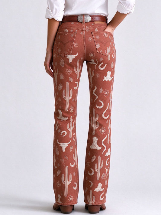 Sonoran Skull Ridge Low-Rise Bootcut Jeans