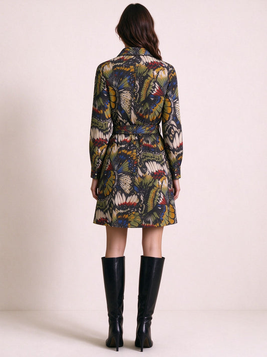 Butterfly Canyon Belted Shirt Dress