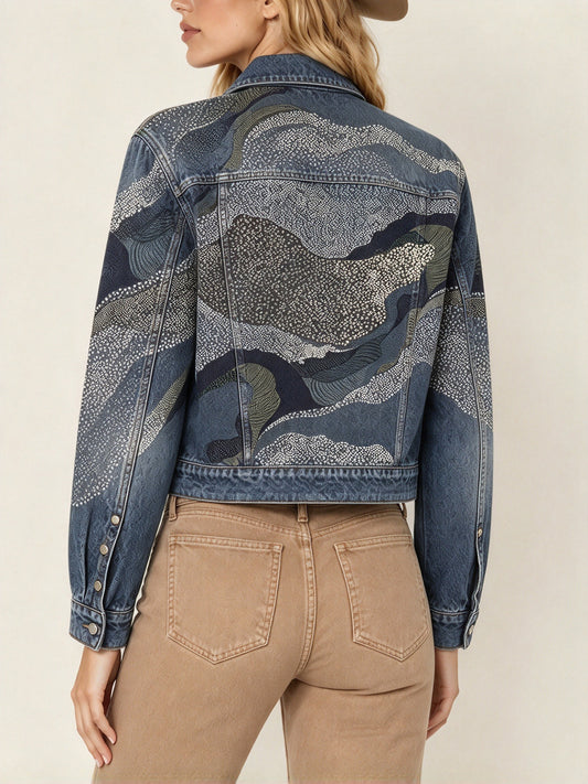 Outlaw Paisley Cropped Denim Jacket