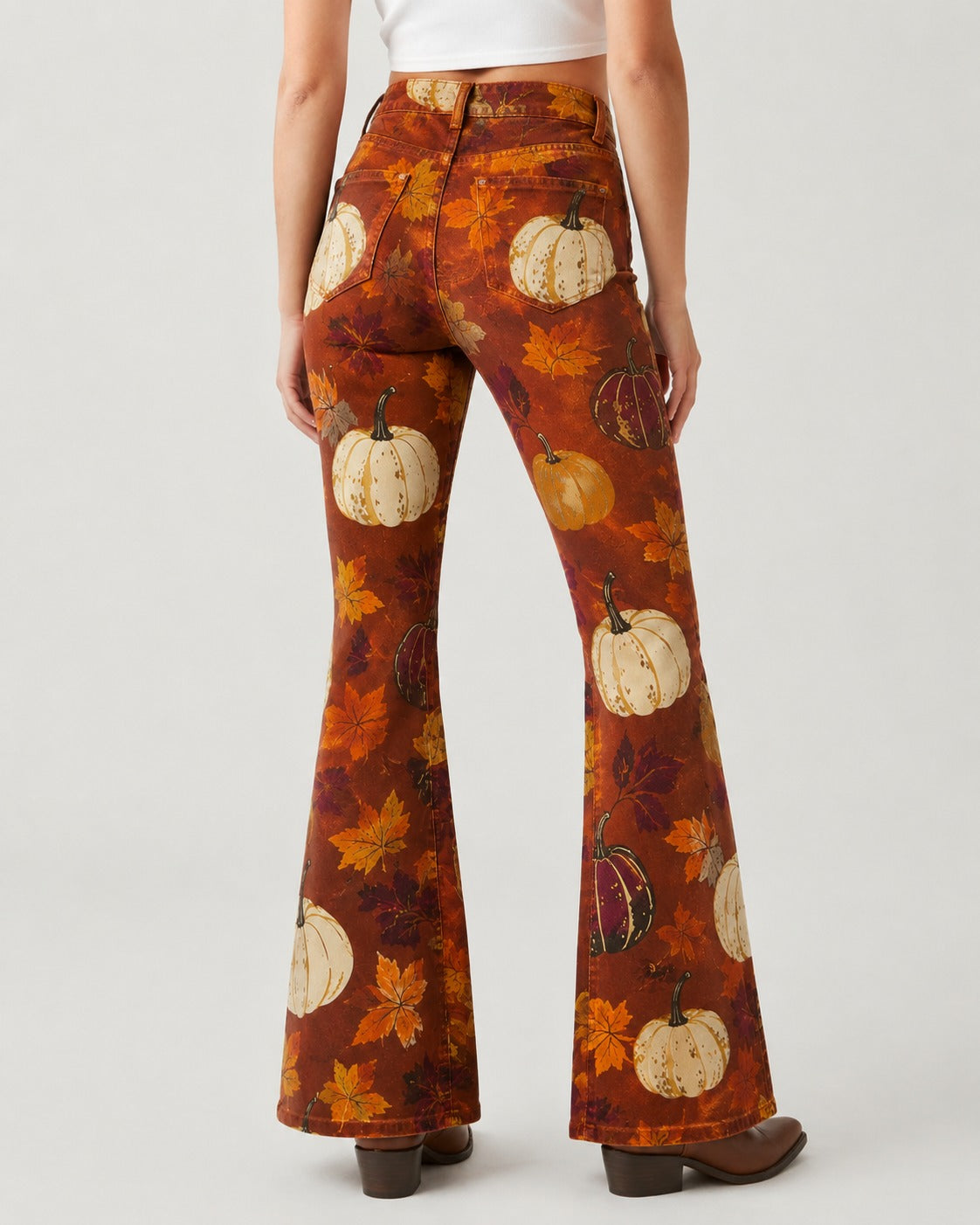 Pumpkin Prairie Bootcut Jeans – Back View – Riley – Burnt Orange