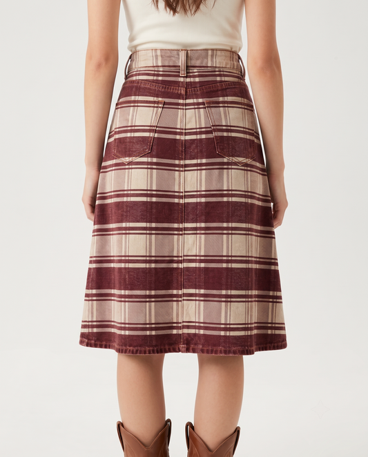Beige Stripes RB-SKT03 – Back View – Jessie – Beige