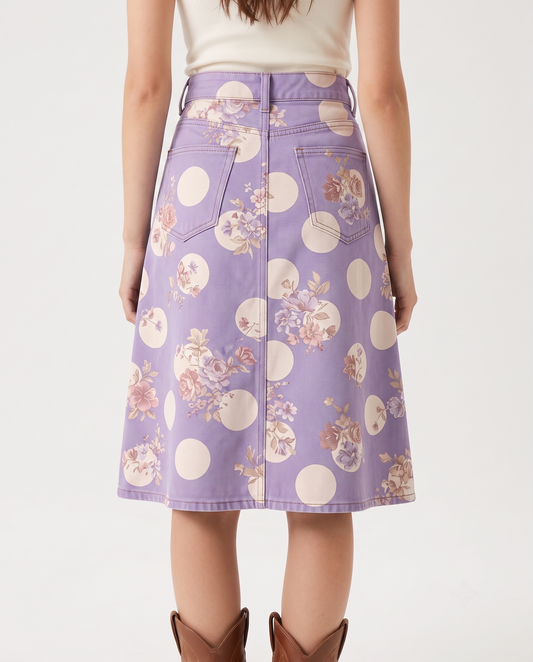 Lavender Florals RB-SKT03 – Back View – Jessie – Lavender