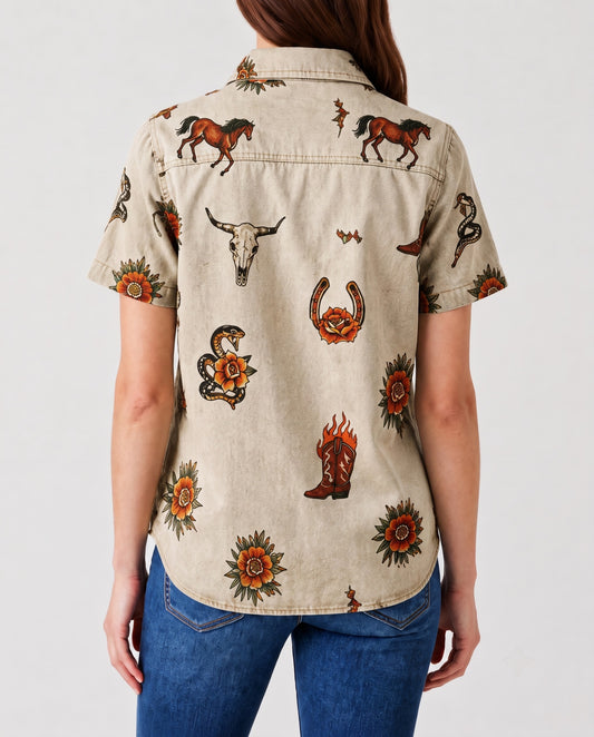 Horsehide Hollow RB-TOP15 – Back View – Riley – Beige