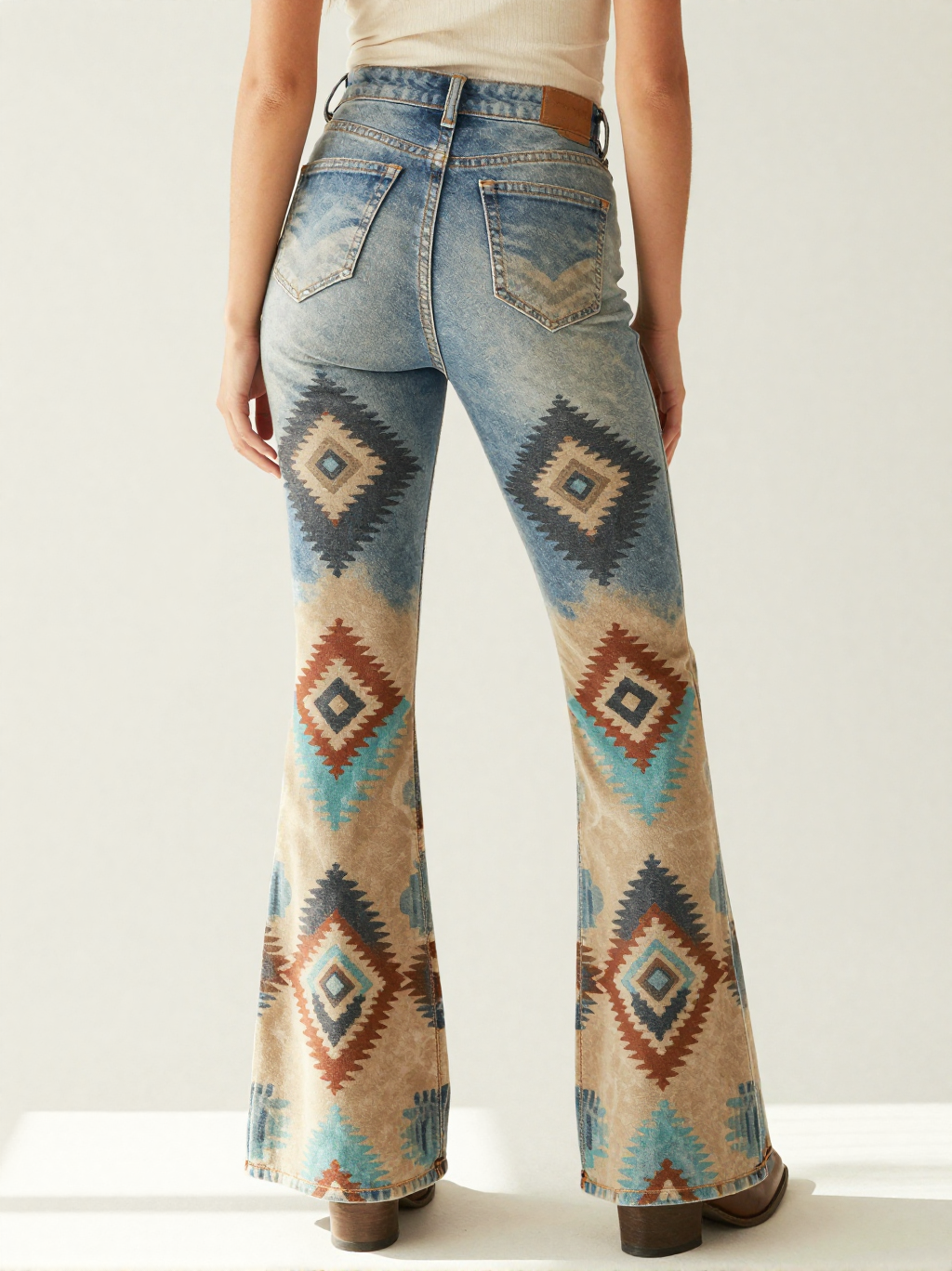 Desert Diamond RB-BOT04 – Back View – Jessie – Rust / Turquoise / Sand
