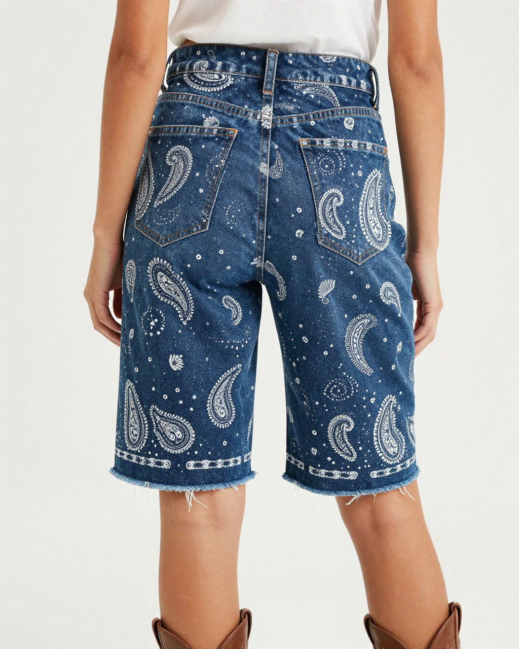 Midnight Navy Bandana RB-BOT08 – Back View – Jessie – Navy / White