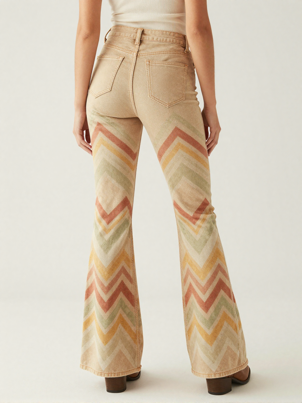 Mesa Zigzag RB-BOT04 – Back View – Jessie – Clay / Sage / Gold / Tan