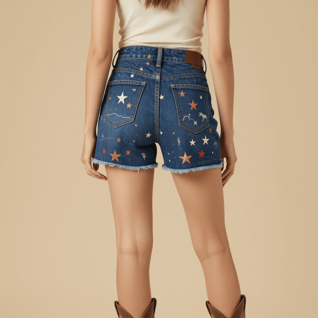 Lone Star Crossing Denim Shorts – Back View – Riley