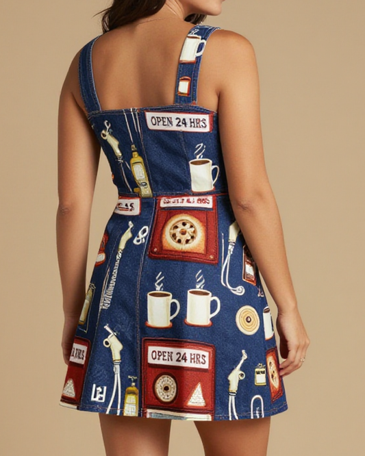 Truck Stop Structured Mini Dress – Back View – Mara