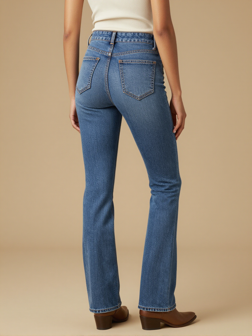 Iron Bloom Leg Bootcut Jeans – Back View – Jessie – Blue Denim