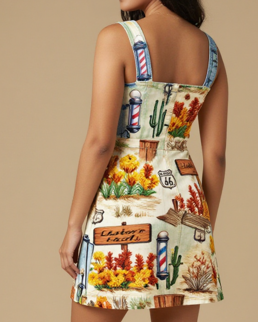 Seligman Bloom Structured Mini Dress – Back View – Mara