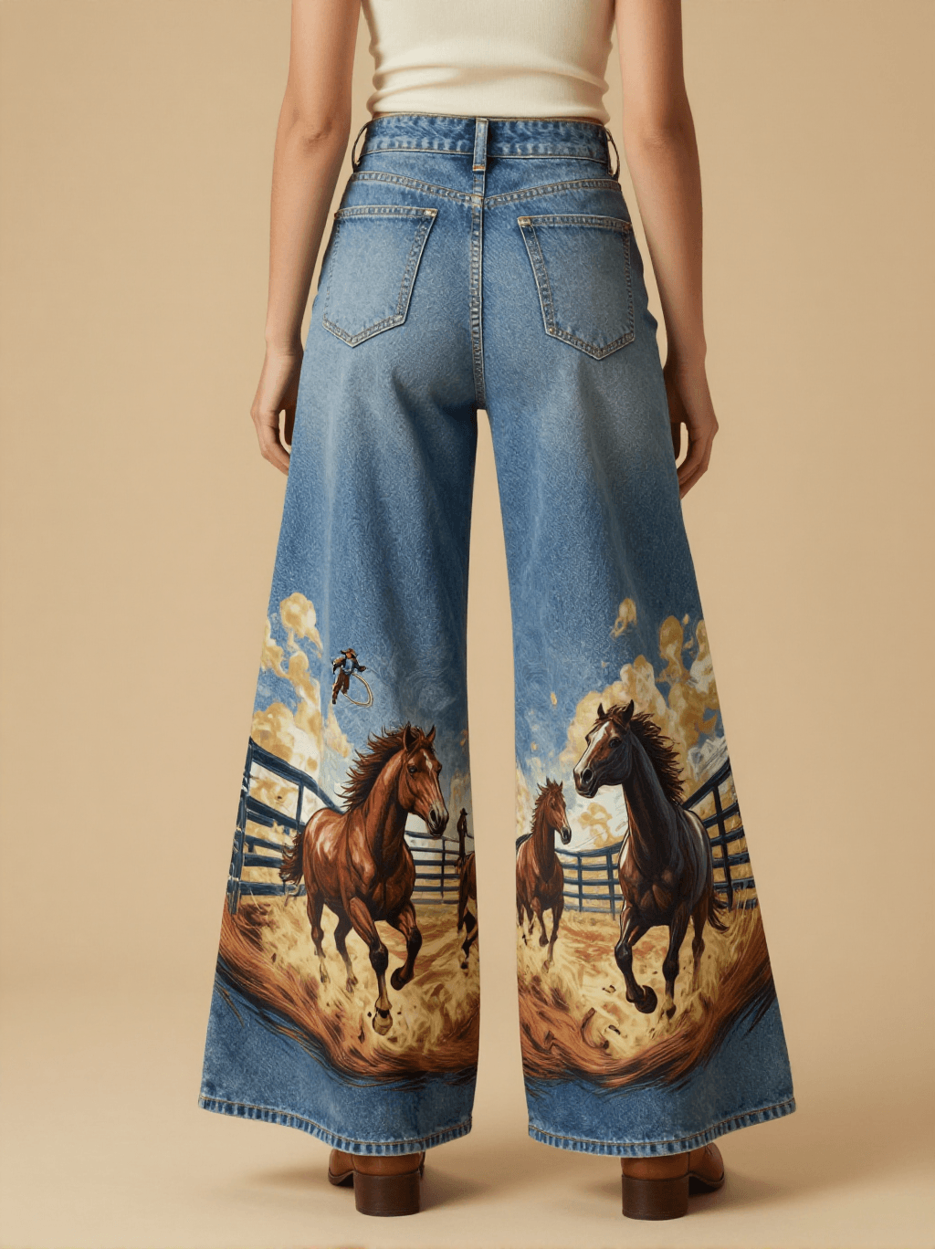 Wild Horse Roundup RB-BOT05 – Back View – Jessie – Blue Denim