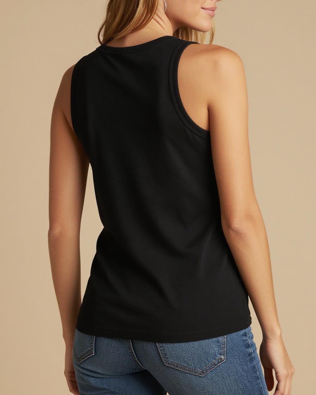 Meet Me Past the Lights Tank Top – Back View – Riley – black