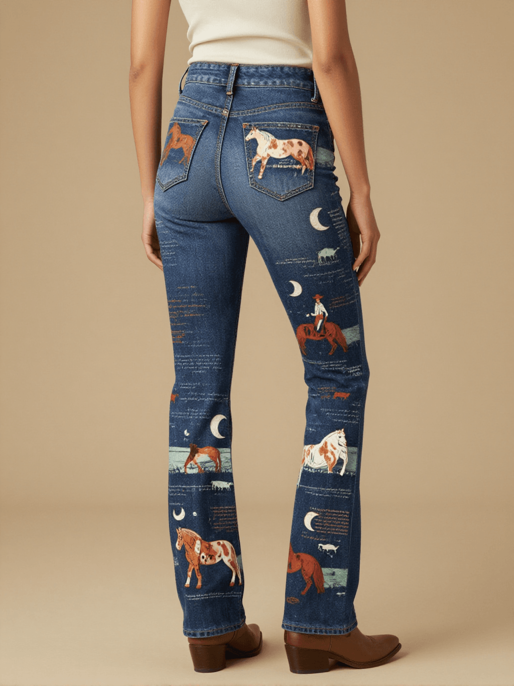 I Ride an Old Paint Bootcut Jeans – Back View – Jessie