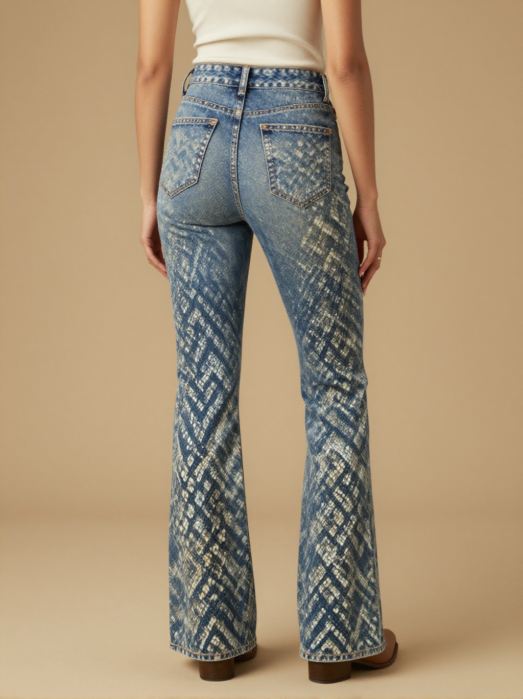 Rattlesnake Diamond RB-BOT04 – Back View – Jessie – Blue Denim
