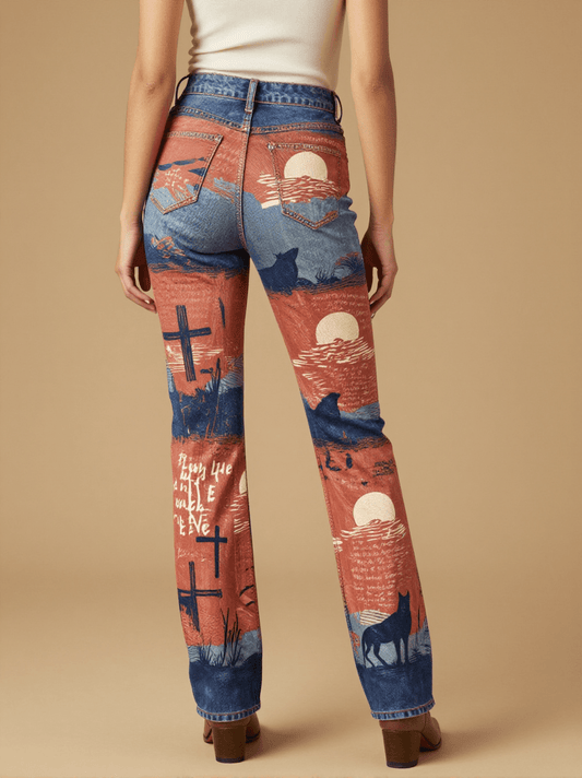 Bury Me Not on the Lone Prairie Bootcut Jeans – Back View – Jessie