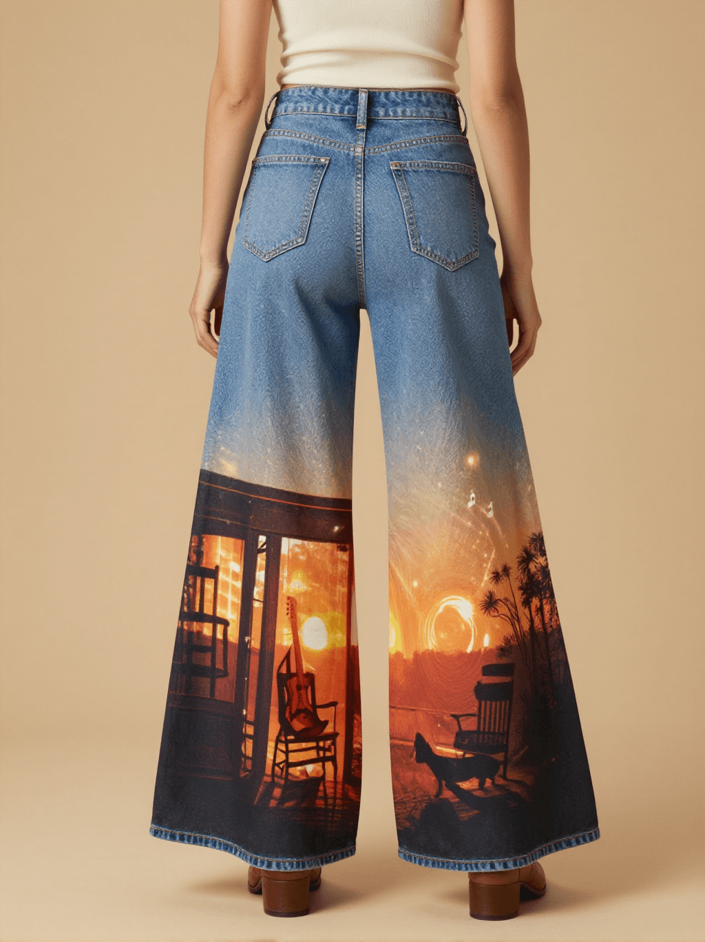 Porch Sunset Guitar RB-BOT05 – Back View – Mara – Blue Denim