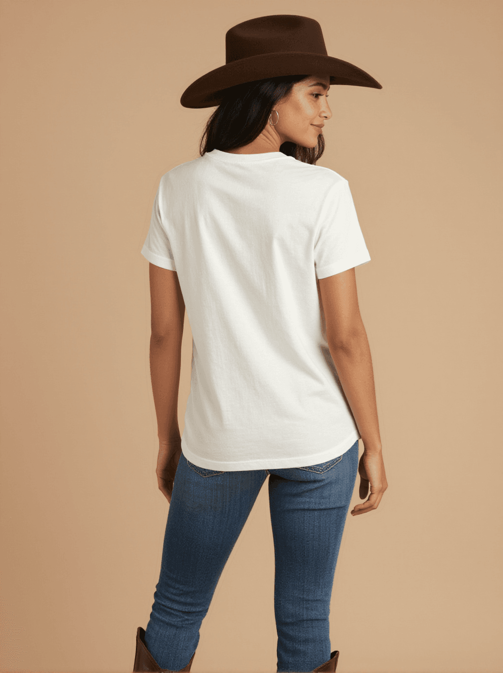 This Ain't My First Rodeo Washed Tee – Back View – Jessie – white