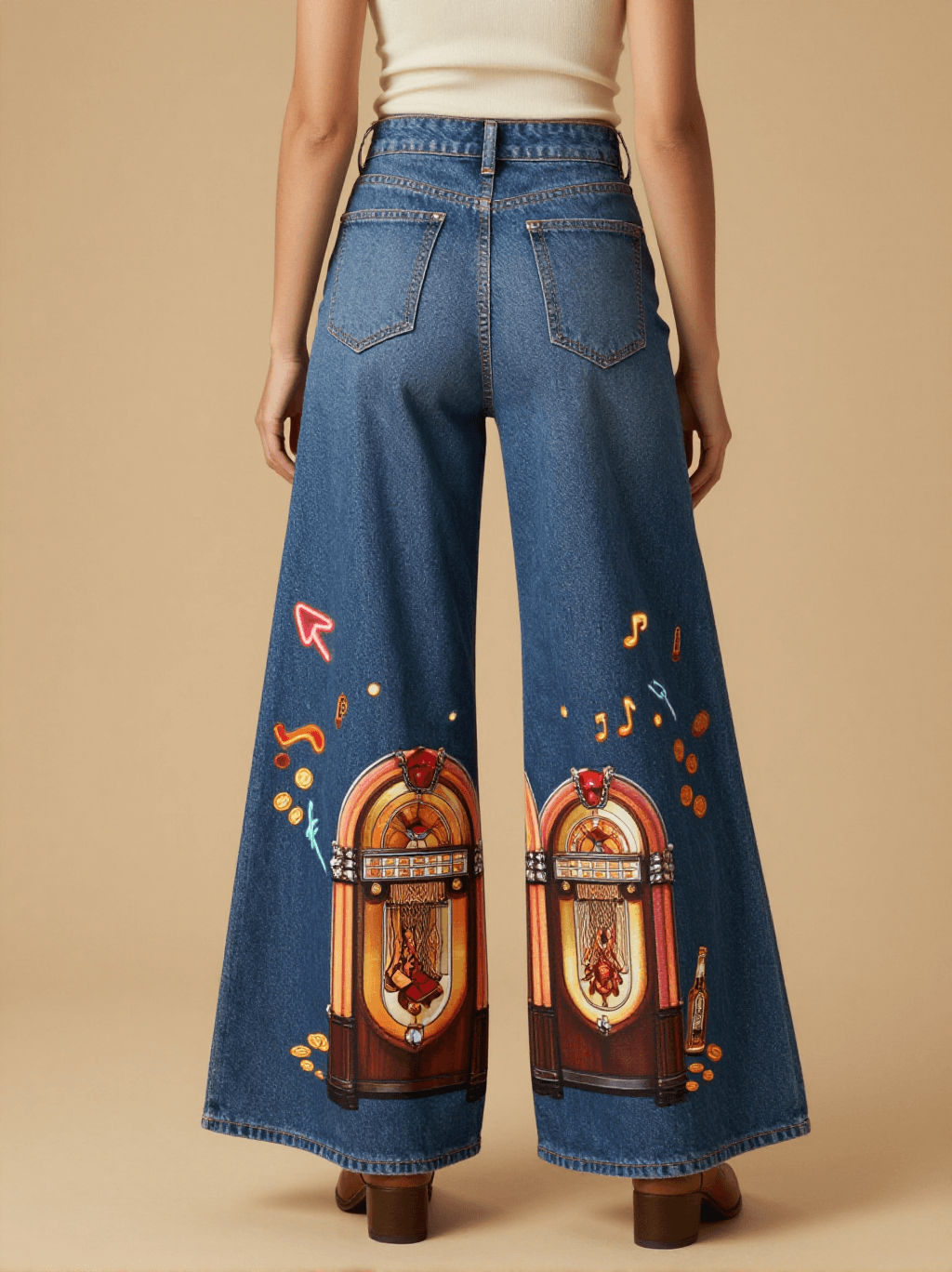 Honky Tonk Jukebox RB-BOT05 – Back View – Jessie – Blue Denim