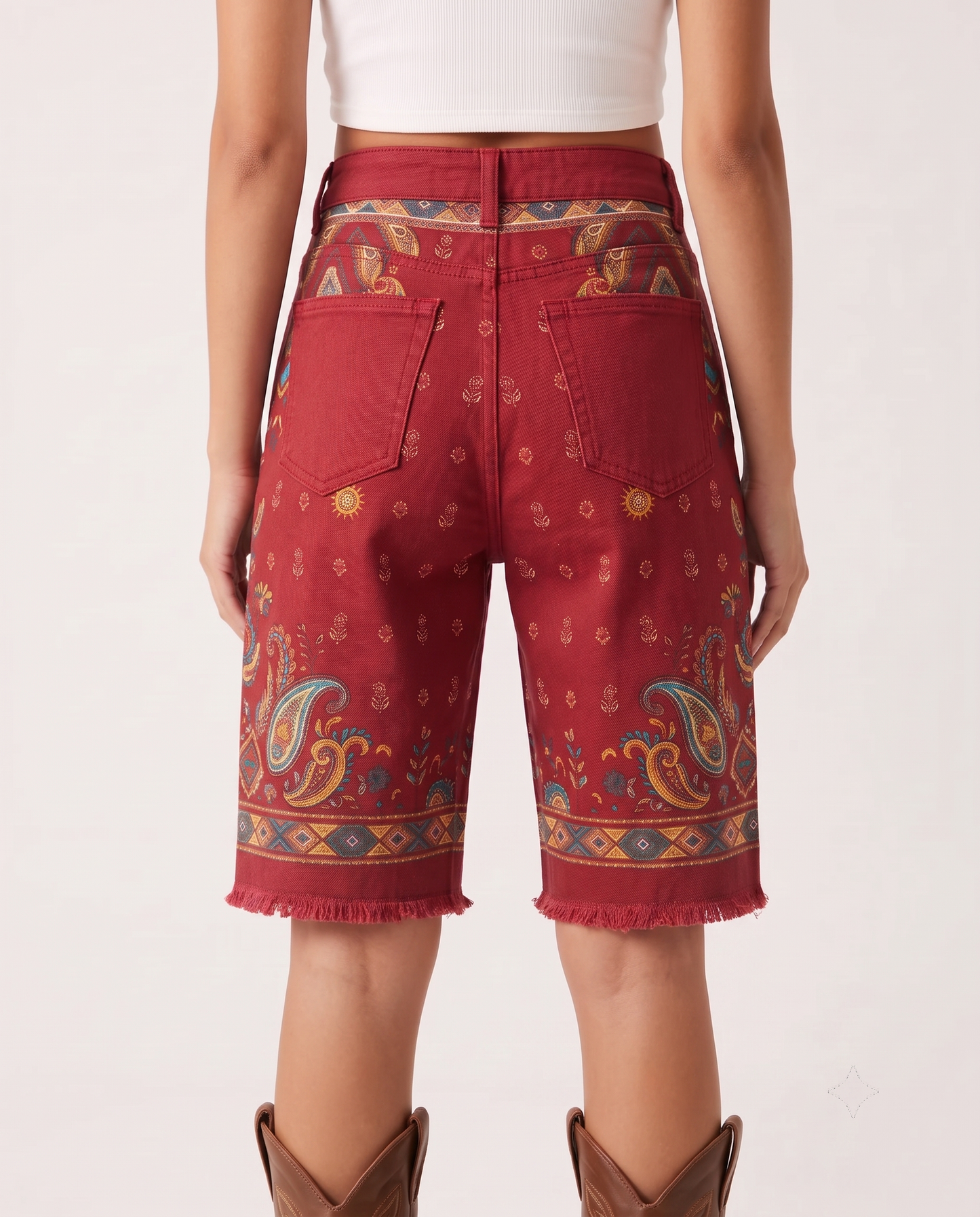 Desert Paisley Red RB-BOT08 – Front View – Riley – Red