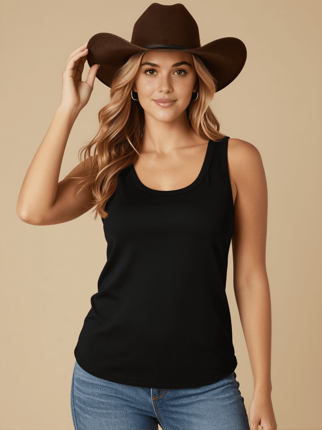 Sage & Swagger Tank Top – Front View – Riley – black