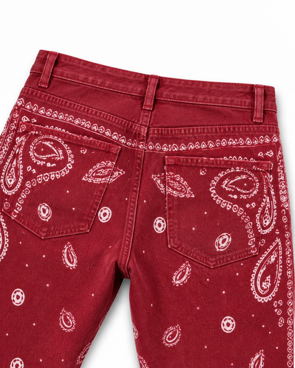 Classic Red Bandana Bootcut Jeans