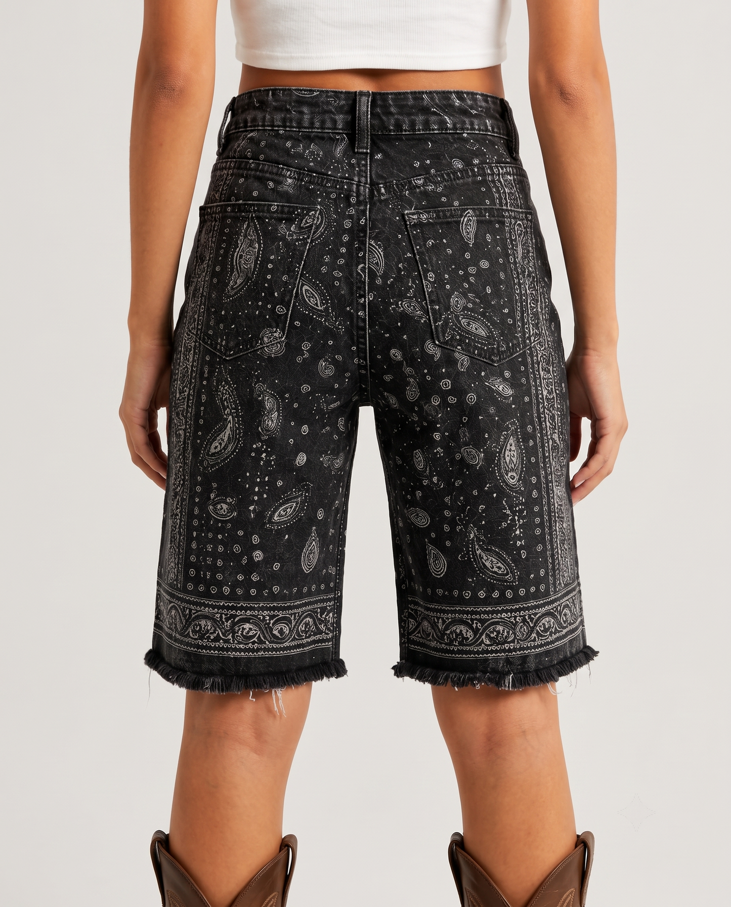 Dusty Pink Bandana Bermuda Shorts