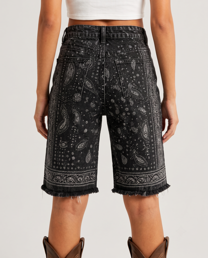 Dusty Pink Bandana Bermuda Shorts