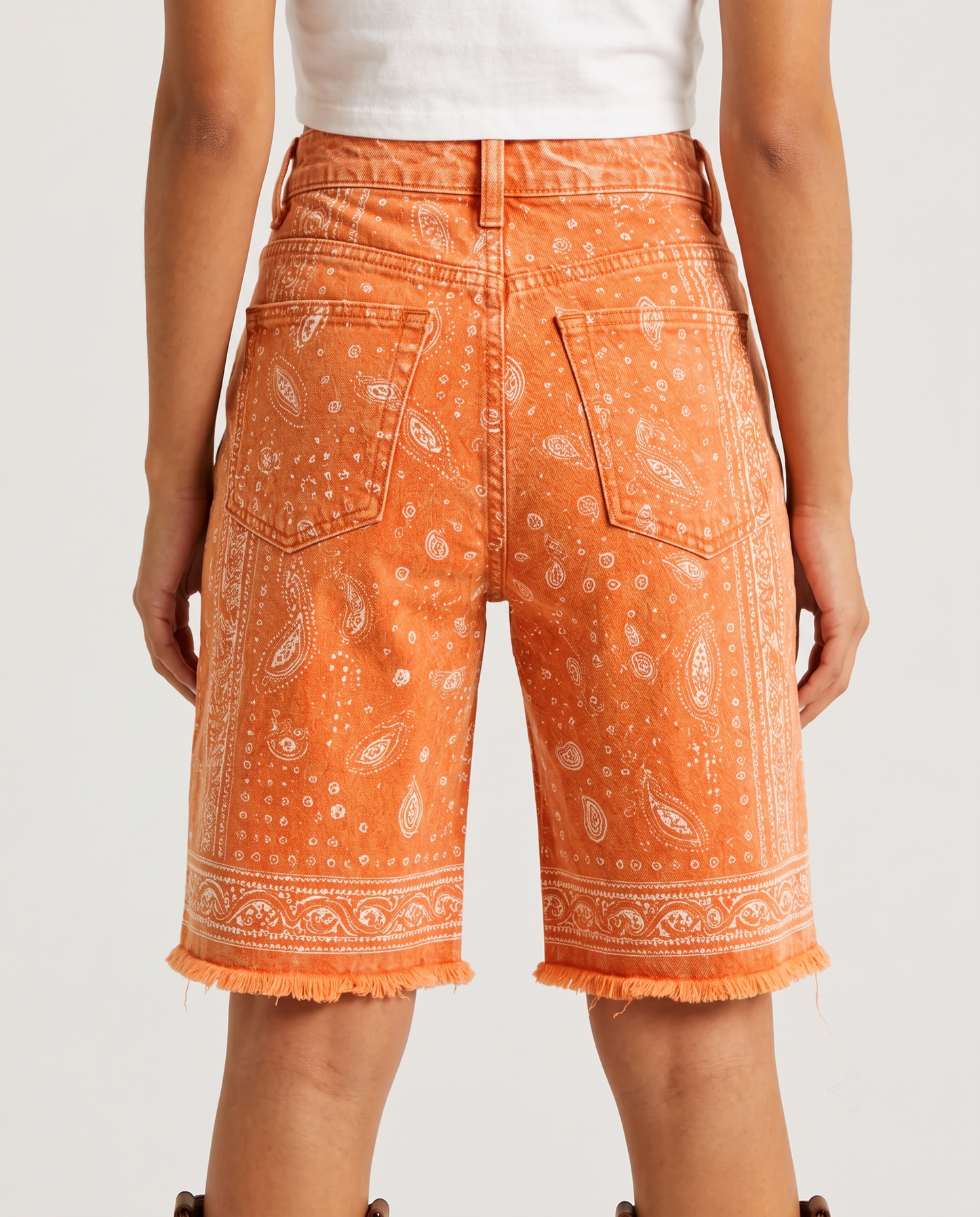 Dusty Pink Bandana Bermuda Shorts