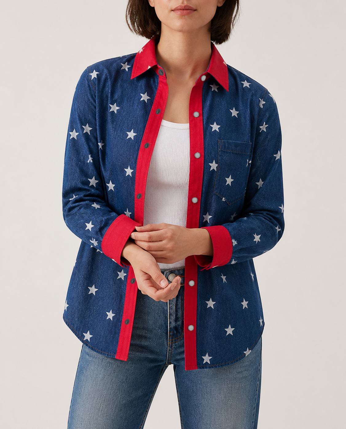 Starlight Ranger Navy Long Sleeve Denim Shirt