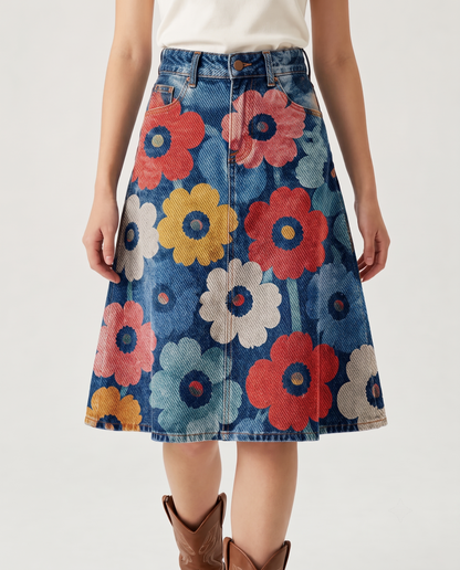 Desert Bloom Medium RB-SKT03 – Front View – Riley – Medium Blue