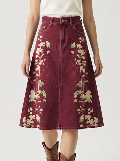 Wildflower Rodeo RB-SKT03 – Front View – Riley – Deep Burgundy